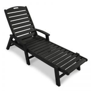 Trex Yacht Club Chaise with Arms - Charcoal Black