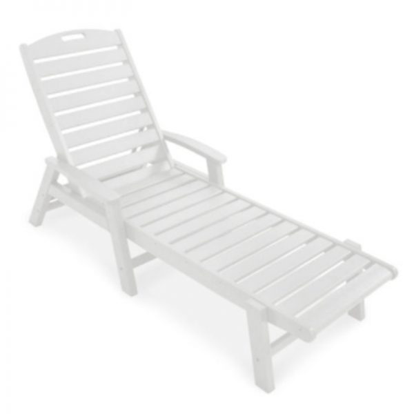 Trex Yacht Club Chaise with Arms - Classic White