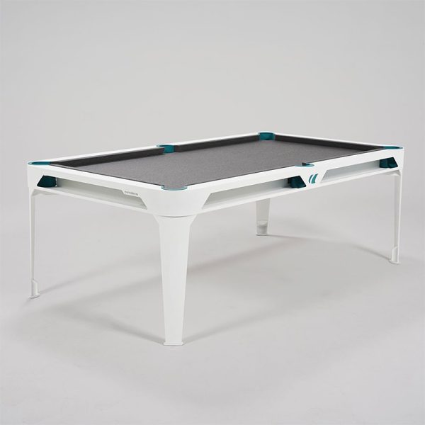 Hyphen Pool Table - Polar White/Light Grey/Water Blue